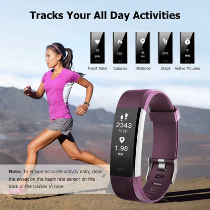 Smart Sports Bracelet Menand Women Pedometer Heart Rate Blood Pressure Fitness Ttracker Smartwatch Bluetooth for Ios Android+Box